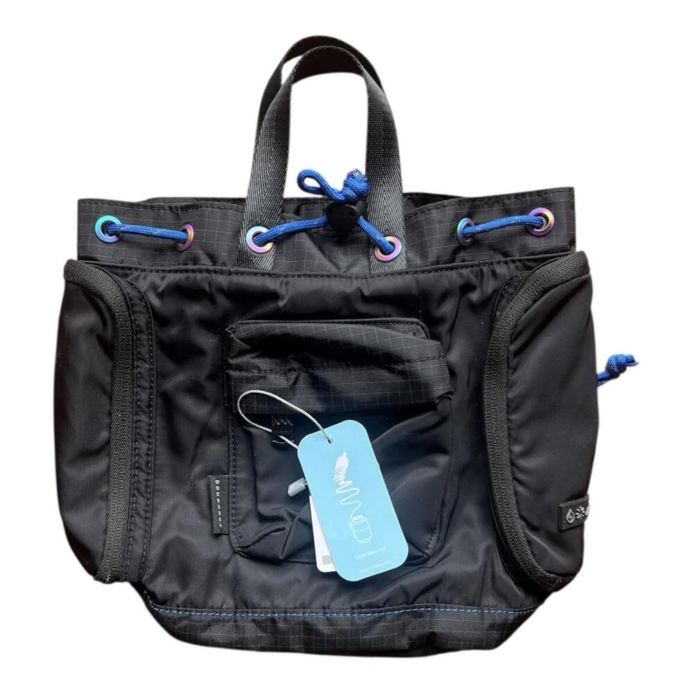 Doughnut Pyramid Tiny Backpack Black Nylon Ripstop Travel Bag NWT